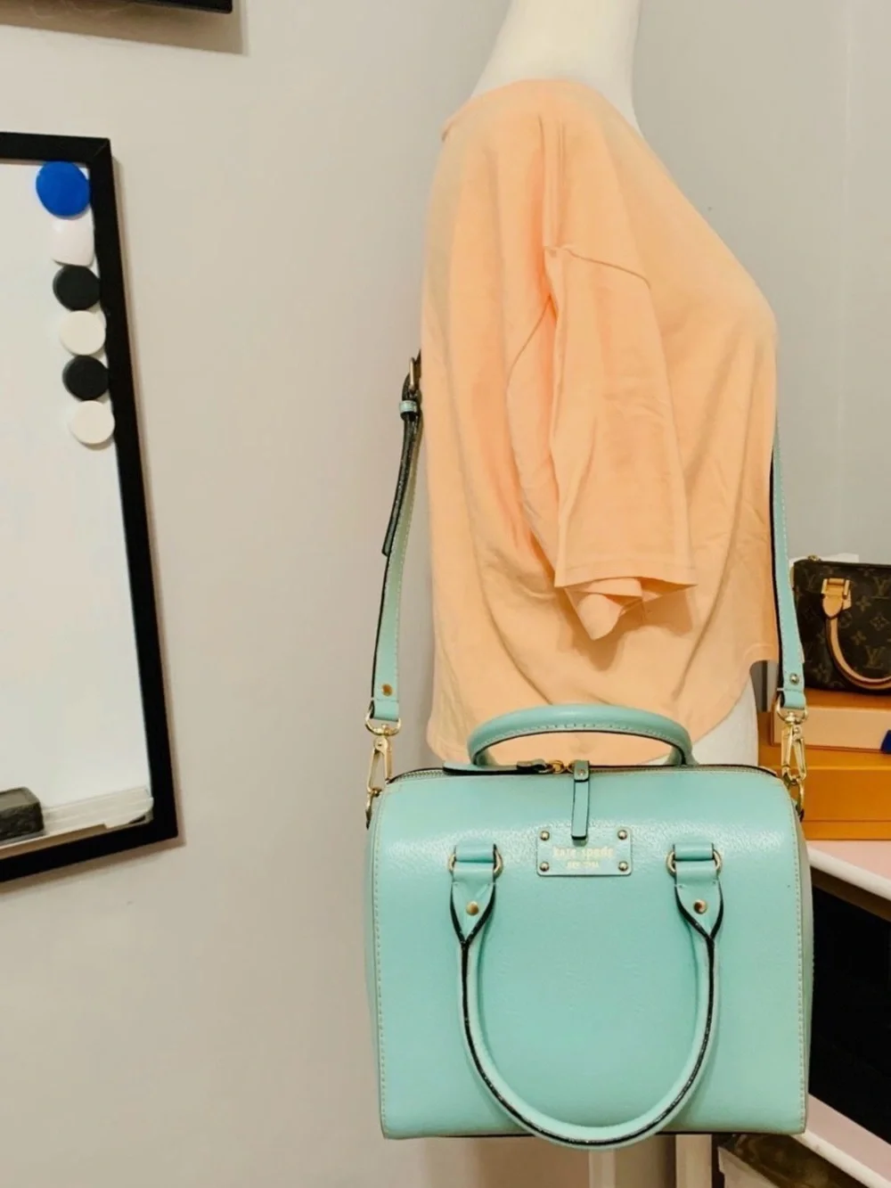 kate spade Mint Green Leather Crossbody Satchel